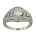 0.69 CT TW ROUND DIAMOND ANTIQUE STYLE ENGAGEMENT RING MADE IN 18K YELLOW GOLD