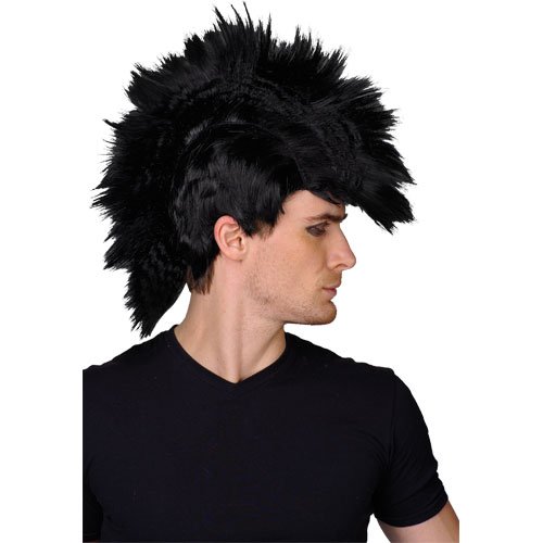 Imagen principal de Black Punk Rocker Mowhawk Fancy Dress Party Wig Wicked (peluca)