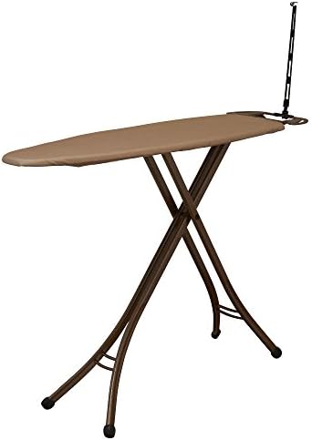 Ironing Board Free Standing Copper-Finish 4-Leg Deluxe Folding Iron Board - 31.5 - 38.75 in High, 14 in Wide, 53.5 in Long