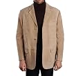 Men's Three-Button Suede Leather Blazer in Brandy, Dark Brown or Tobacco - Regular & Tall