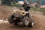 Wallmonkeys Peel and Stick Wall Decals - Yellow Quad Riding in the Mud - Removable Graphic