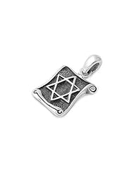 Sterling Silver Star Shield of Magen David Pendant Gift Charm Pure 925 New 19mm with 1.5mm Ball Bead Chain