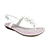 Hush Puppies Vicky Womens Synthetic Leather Flat Sole Sandals - White