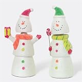 Bobble Head SNOWMEN dept 56 Christmas Gumdrop NEW