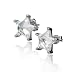 Sterling Silver 10mm Cubic Zirconia Star Earrings