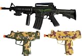 3 Pcs Kids Toy B/o Electronic Army M16 Uzi Machine Guns Sounds Lights