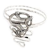 Rhodium Plated 'Snaky Knot' Upper Arm Bracelet Armlet