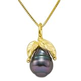 Tahitian Black Pearl Necklace in 14K Yellow Gold