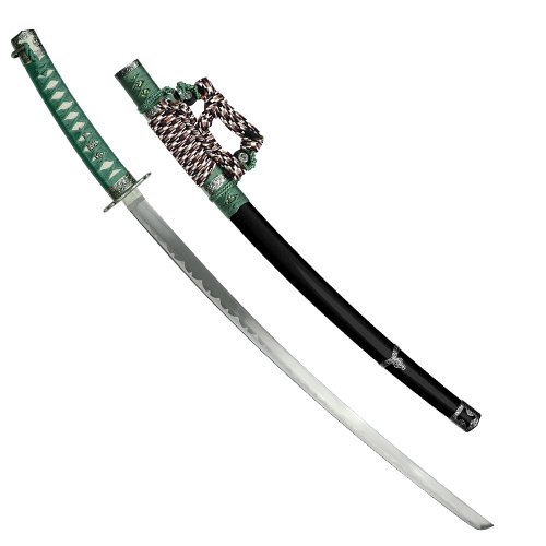 Whetstone Cutlery Japanese Samurai Swords Series 39- Inch Green Jintachi Sword, Black