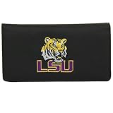 NCAA LSU Tigers Black Leather Embroidered Checkbook Cover