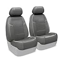 Coverking Custom Fit Front 50/50 Bucket Seat Cover for Select Toyota Solara Models - Genuine Leather (Gray)