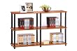 Furinno 99634LC/BK 3-Tier Multipurpose Storage Display Rack/Shelf, Light Cherry
