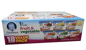 Amazon.com : Gerber 1st Foods Assorted Fruits and Vegetables 18 Pack, 2 ...