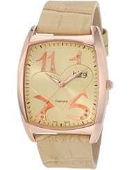Burgi Womens BU36C Heart O Diamonds Swiss Quartz Diamond Classic Stainless Steel Watch