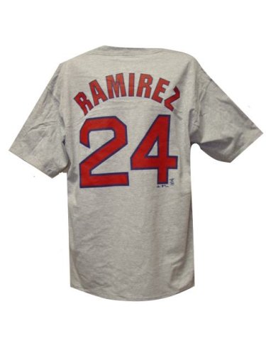 Manny Ramirez Boston Red Sox Road Gray Jersey Name & Number T-Shirt