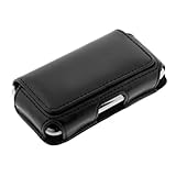 Horizontal Premium Black Leather Case Pouch for Palm Pixi Cell Phone