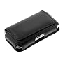 Horizontal Premium Black Leather Case Pouch for Motorola CLIQ Cell Phone