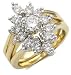 14k Gold Plated Engagement Ring with Ring Guard CZ Wedding Set