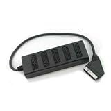 5 Way Scart Box Adaptor with 0.5m, Xbox , PS2, VHS