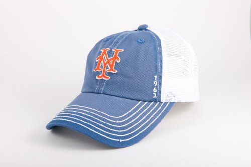 MLB New York Mets Vintage Mesh Baseball Cap, White/Royal