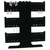 24 Pair Earring Necklace Bracelet T-Bar Black Display