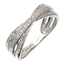 9ct White Gold 10Pt Diamonds Crossover Ring - Size&hellip 