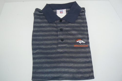 Denver Broncos Pin Striped Polo Shirt Size Medium
