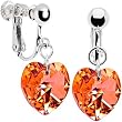 Handcrafted Preciosa Capri Gold Heart Clip Earrings