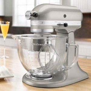 Kitchenaid Silver Tilt Artisan Stand Mixer 5 Qt Glass Bowl Ksm155gbsr New Fast Shipping By Fedex