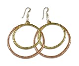 Designer Diana Warner Fab Tere 18k Gold & Rose Gold Layered Double Hoop Earrings Set in Sterling and 18k Gold Plate - AS SEEN IN GOSSIP GIRL!