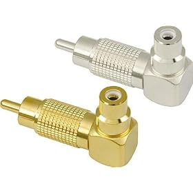American Recorder (ART) RCA Male to RCA Female Right Angle Adapter, Nickel by 