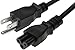 Omnihil Universal 8 Feet 3 Prong 3 Pin Power Cord (IEC-60320 IEC320 C5 to NEMA 5-15P) 18AWG - Up to 500W Max Power - UL Listed (Compatible with Many Models)