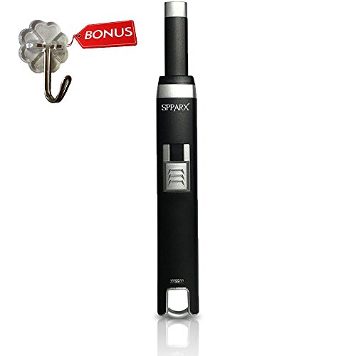 Candle Lighter - SPPARX USB Lighter - BBQ Lighter - BONUS Decorative Hanger - Electronic Arc Lighter, Flameless, Rechargeable Lighter, Windproof, USB cable included, Gift Box