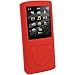 iGadgitz Red Silicone Skin Case Cover for Sony Walkman NWZ-E384 4GB 8GB + Screen Protector