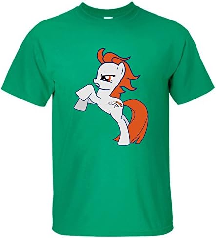 Nanmen Men's Denver Broncos Cartoon Horce T-shirt Sport's Team Logo T-Shirt green L