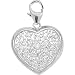 14K White Gold Diamond Heart Charm