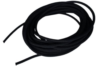 5/16" x 25' Black Shock Bungee Rubber Rope Cord - Woven Jacketed
