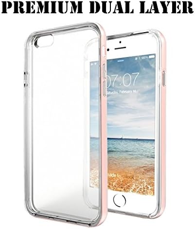 iPhone 6s Dual Layer Case,JARATECH PREMIUM Aluminum BUMPER+Flexible Crystal Clear Cover,Perfect Fit,360 Degree Ultimate Protection for iPhone 6s (2015)/ iPhone 6 (2014)(Rose Gold)