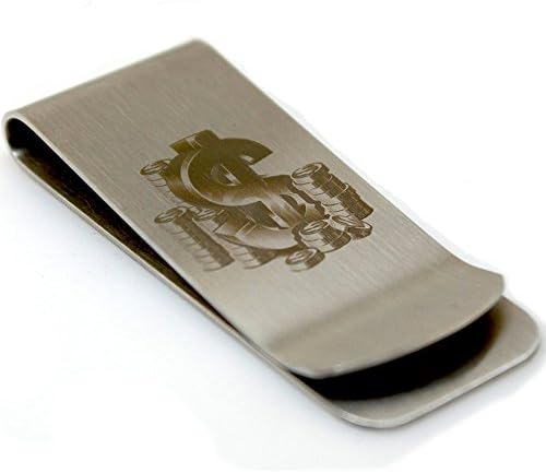 Elinoura High Polished Stainless Steel Money Clip with Dollar Sign Design