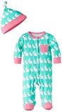 Offspring - Baby Apparel Girls Bunny Line Footie and Hat
