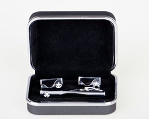 Lodestar Galaxy Rectangular Sand Dunes Gem Cufflink & Tieclip Set with Gift Box (ACV-02)