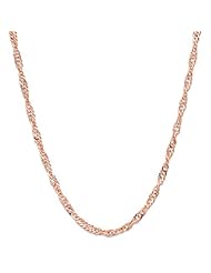 16" 1.5MM Singapore Chain in 14K Rose Gold