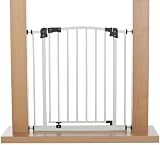 Barrière sécurité bébé enfant en métal blanc qui se ferme automatiquement 93 - 102 cm