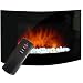 Large 2kW Black Glass Screen Wall Mounted Fireplace