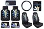 Tinkerbell Tink Pixie Power 9pc Combo Set Front & Rear Floor Mats, Seat Covers, Steering Wheel Cover, CD Visor & Litter Bag Plus Bonus Matching Decal