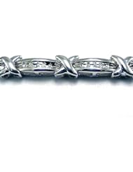 .20 ctw Diamond X Link Bracelet .925 Sterling Silver 7.5 inches