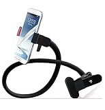 【Gatto】 1番人気! ブラック くねくね 携帯 スマートフォン iPhone GALAXY Xperia クリップ式 フレキシブル アーム スタンド＆吸盤タイプのセット! 360度回転 寝たまま 快適 自由自在に動かして好きな角度に調節可能 【寝ながら スマホ ケータイ で YouTube 見るのに オススメ !!】