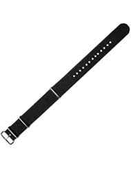 NATO Military RAF Style Ballistic Nylon Watch Band - Black - 18mm