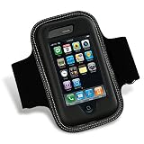 Premium Black Adjustable Wrist Armband Sports Gym Carrying Case Cover for Apple Iphone 3G, 3GS, 3G-S - [LUXMO RETAIL PACKAGING]