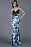 Black Lace Swirling Teal Print Dresses by Mary L Couture